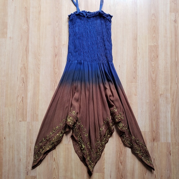 Dresses & Skirts - Ombre Embroidered festival dress/maxi skirt